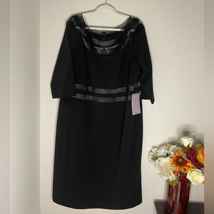JS Collections Women’s Plus Size Black Midi Dress Size 22W